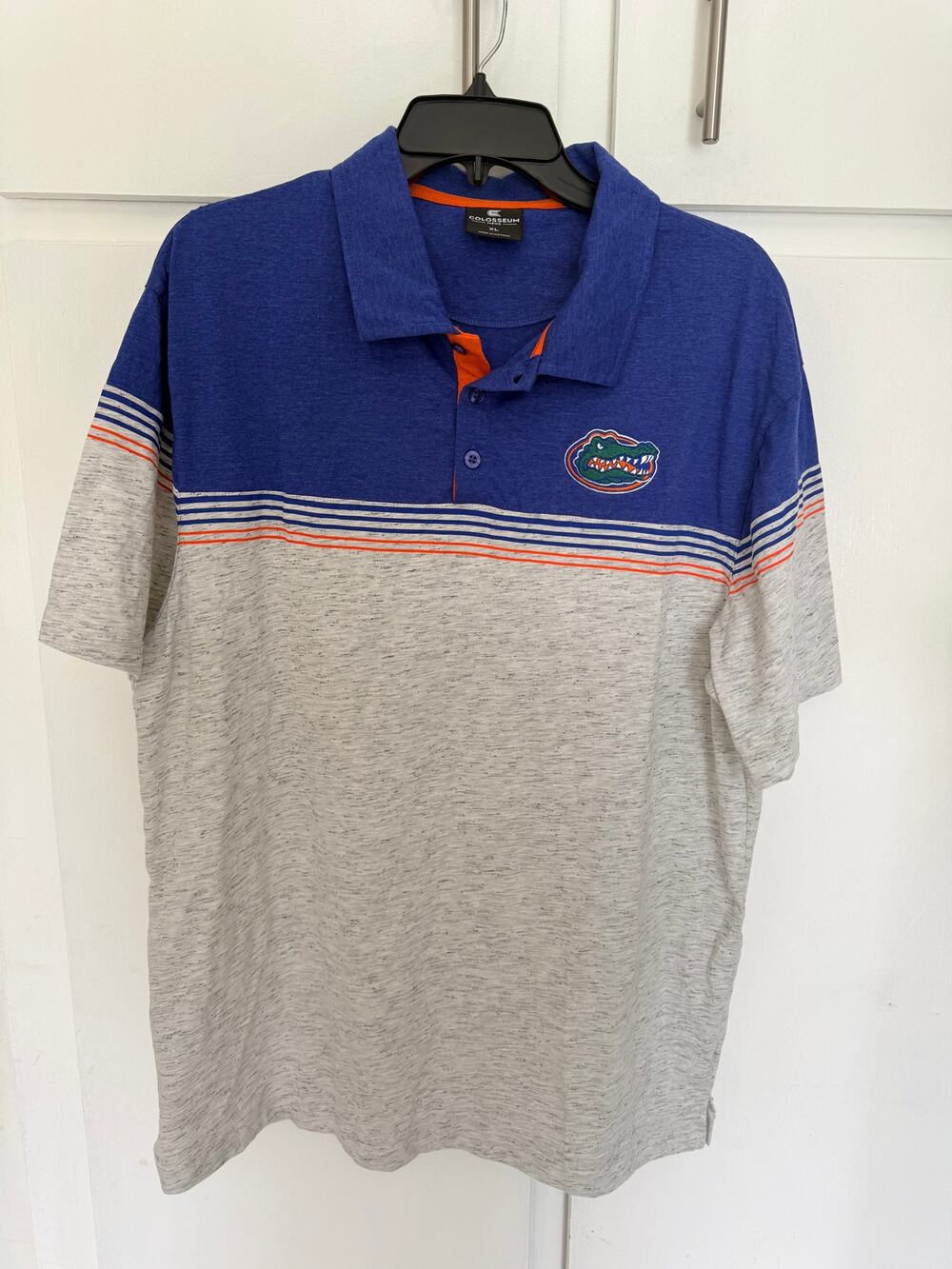 Colosseum Florida Gators Men's XL Blue & Gray Colorblock Polo Shirt
